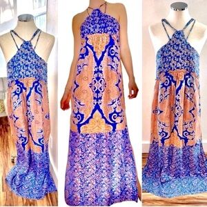🌟 Rare!! Free People Traveling Love Silk Maxi Dress - Sundress 🌟